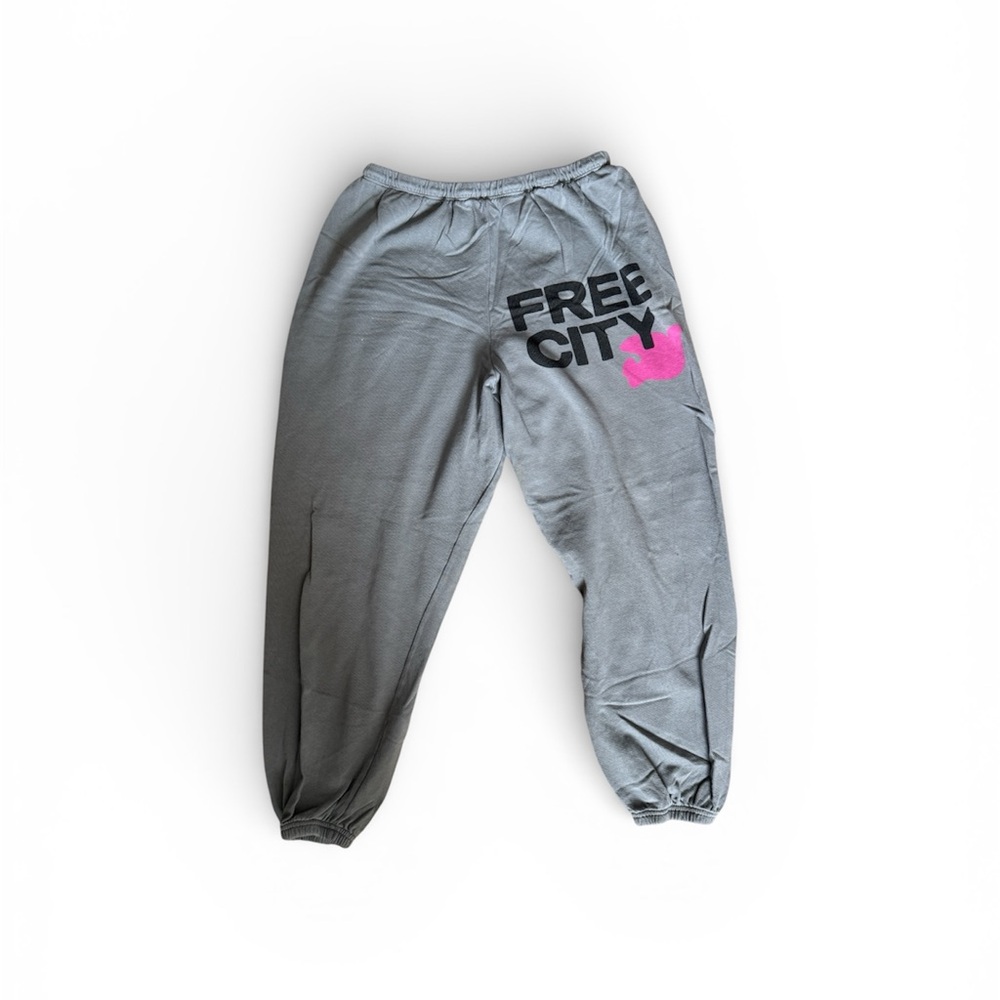 Freecity Gray Joggers with Pink Accent